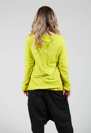 Long Sleeve Jersey T Shirt with Ruffle Hem in Spring
