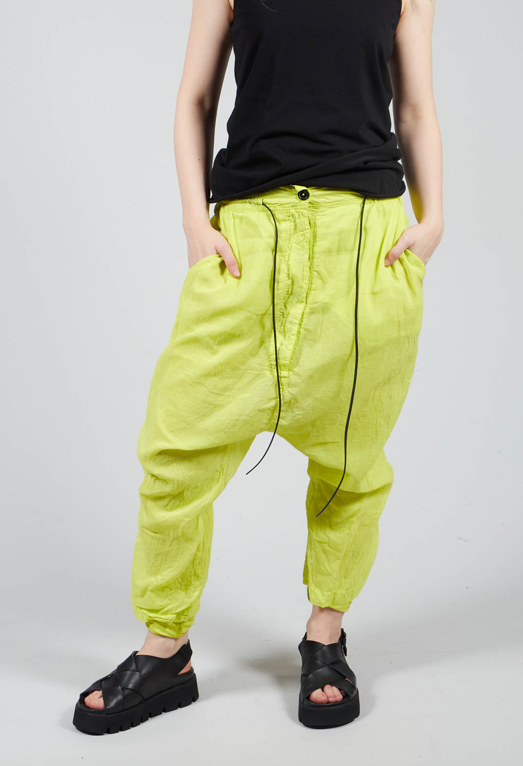 THOM KROM Drop Crotch Cotton-Nylon Stretch Pants | MST462BLACK