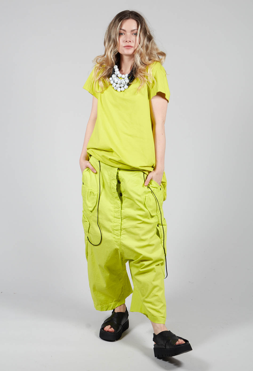 Wide Leg Dropcrotch Trousers in Spring