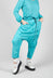 Long Leg Drop Crotch Trousers in Aqua