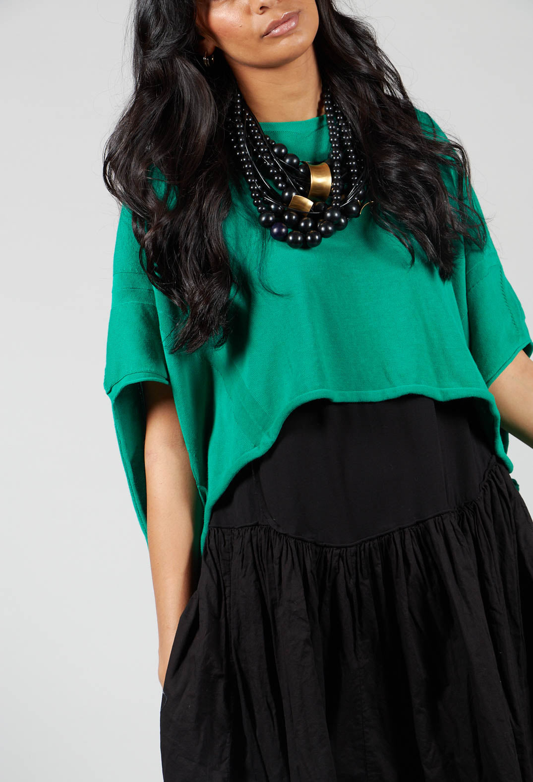 Cropped Loose Fit Top in Green