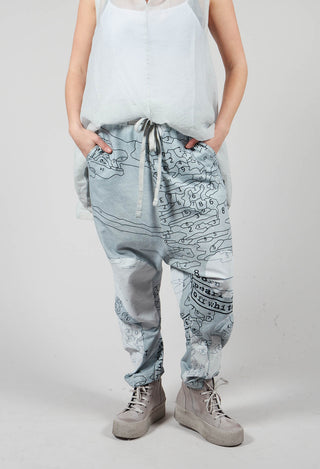 Drop Crotch Jersey Joggers in Ice Print