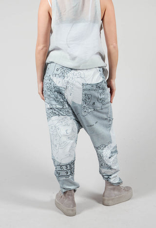 Drop Crotch Jersey Joggers in Ice Print