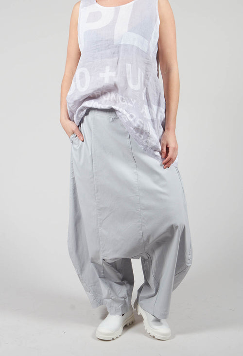 Tulip Shaped Drop Crotch Trousers in Ice