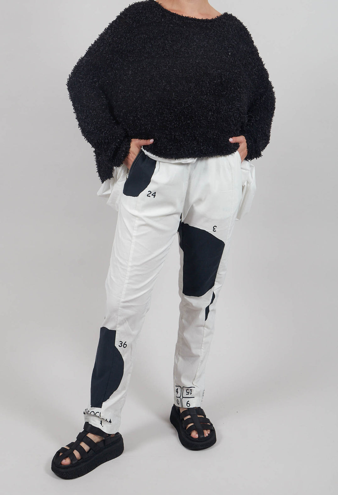 Slim Leg Trousers in Black Print