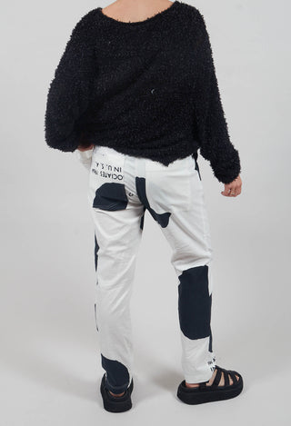 Slim Leg Trousers in Black Print