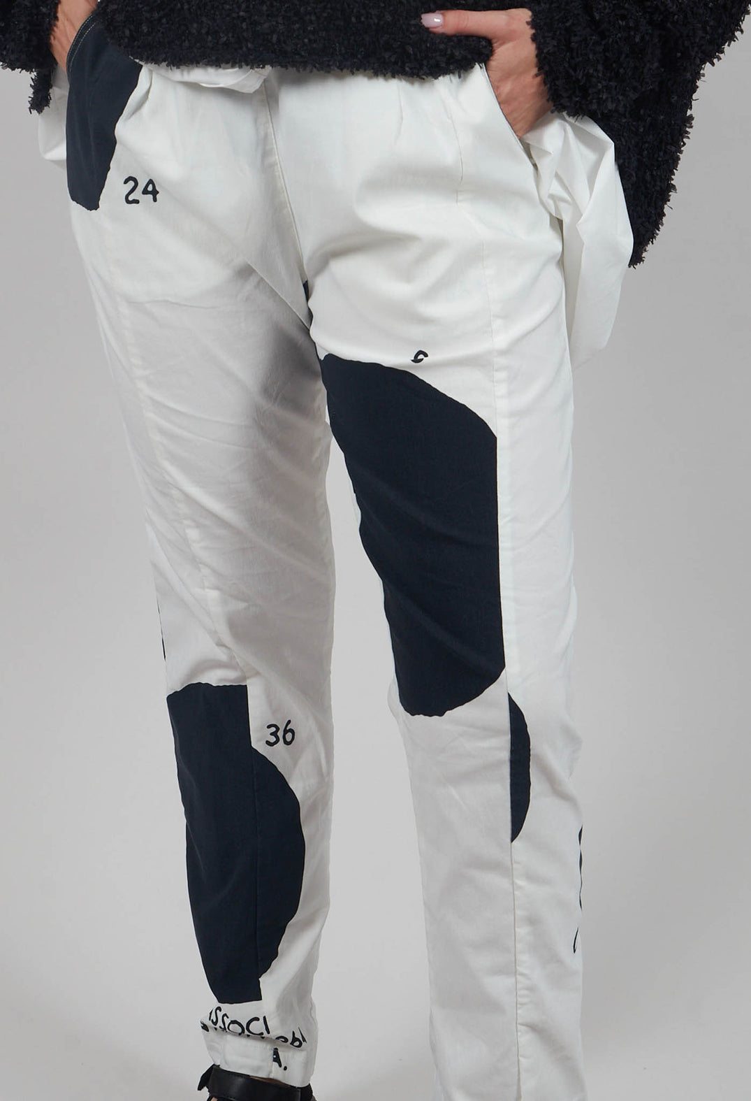 Slim Leg Trousers in Black Print