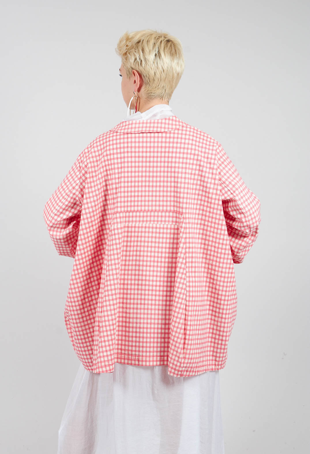 Oversized Lightweight Jacket in Cherry Check