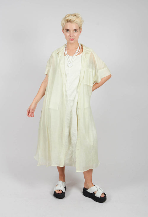 Sheer Shirt Dress in Pearl