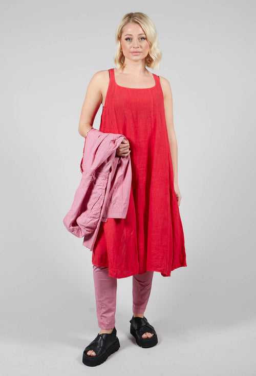 Sleeveless Linen Dress in Cherry