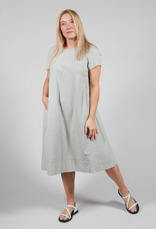 Short Sleeve Dress with Stitching Detail in Ghiaccio