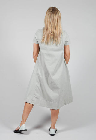 Short Sleeve Dress with Stitching Detail in Ghiaccio