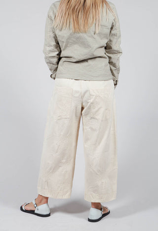 Pull on Cotton Trousers in Chalk
