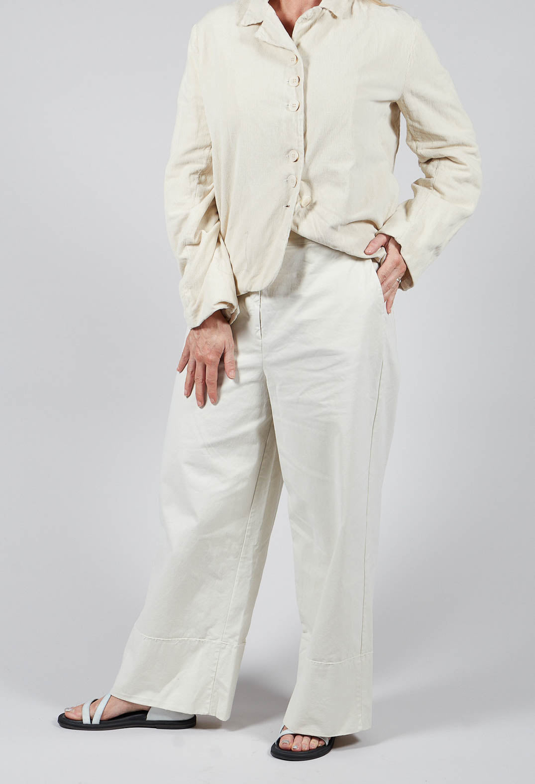 Straight Leg Trousers in Chalk