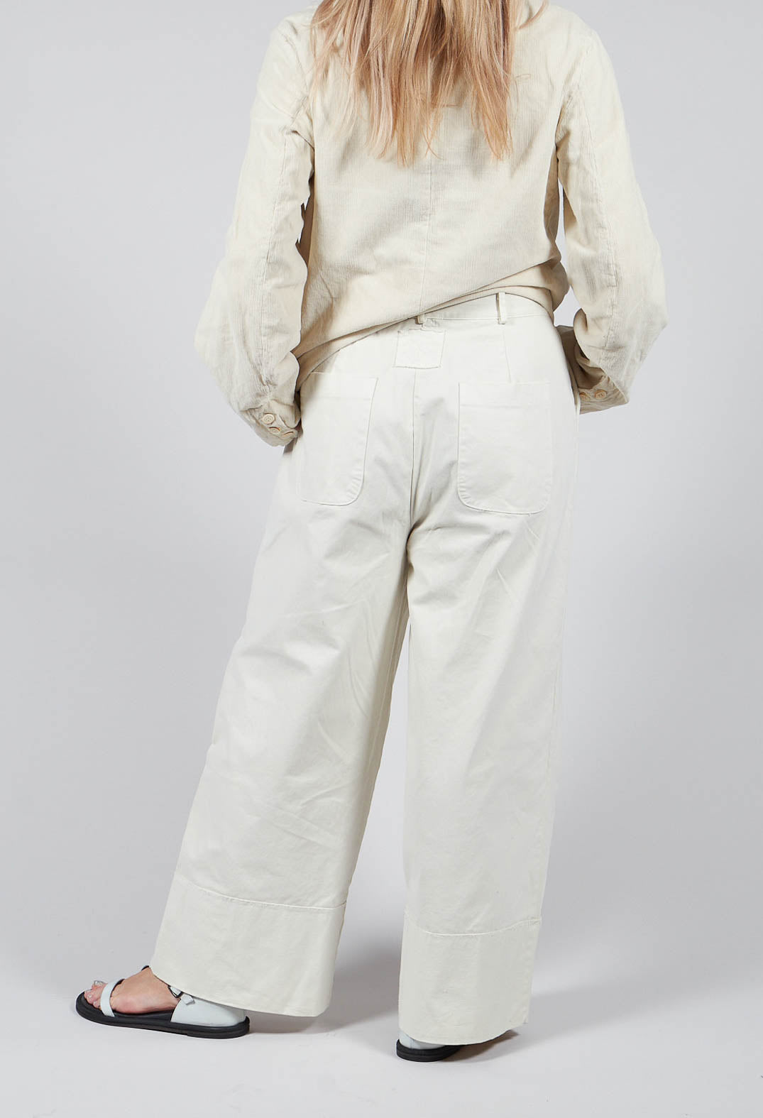 Straight Leg Trousers in Chalk