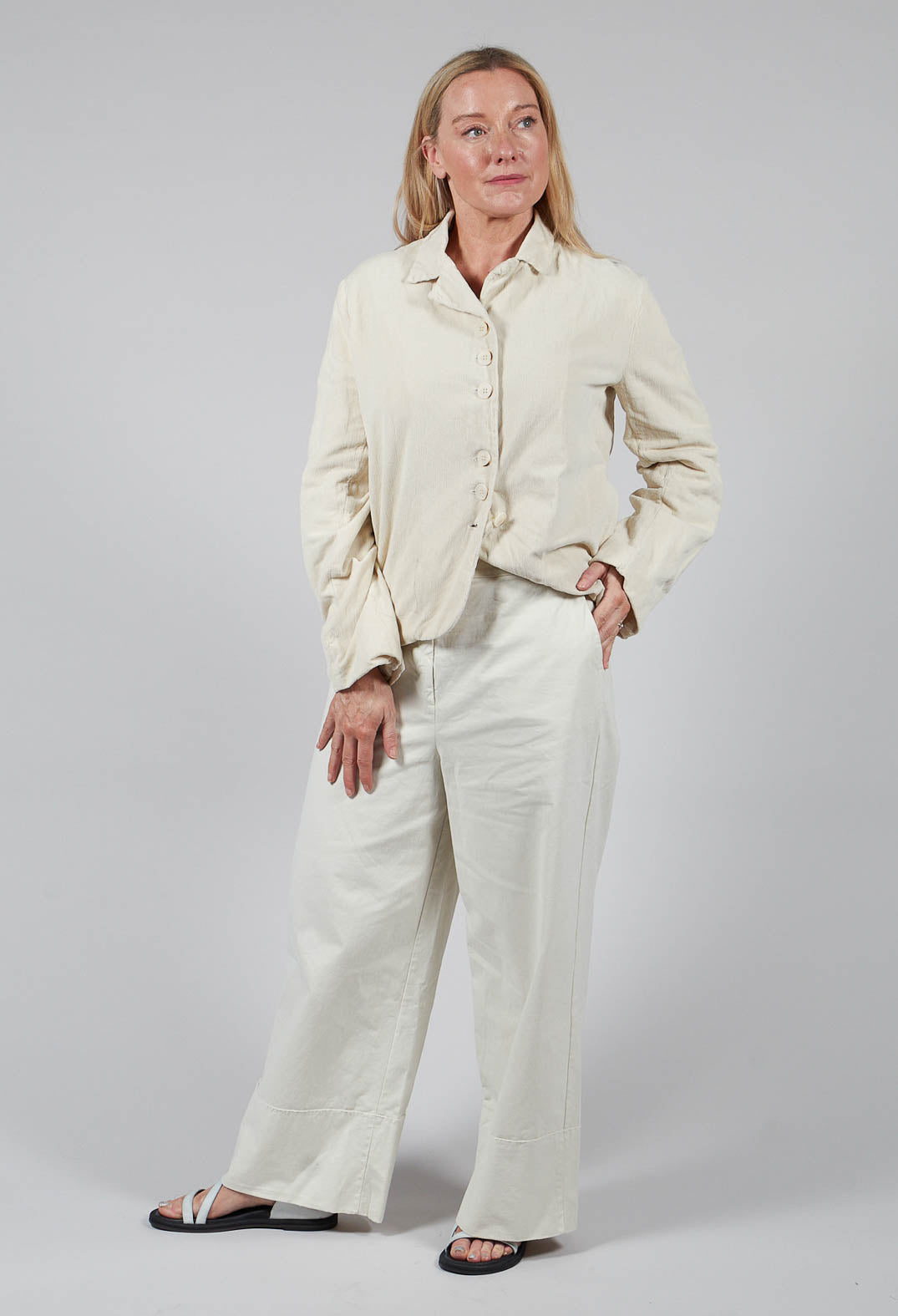 Straight Leg Trousers in Chalk