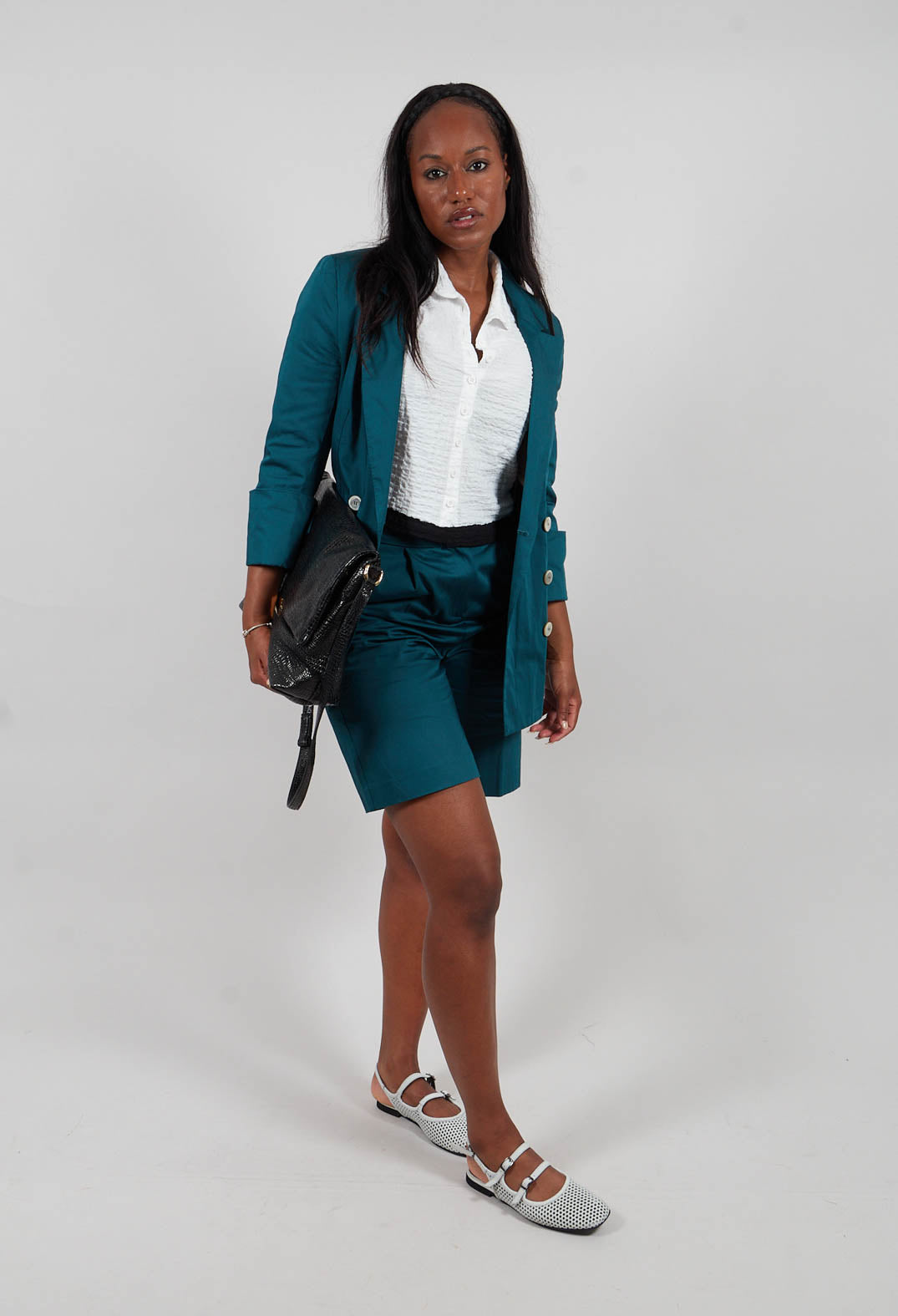 Tailored Bermuda Shorts in Poseidon Green