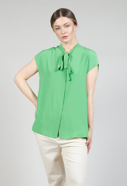 Capped Sleeve Blouse in Flash Green