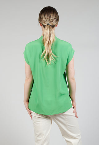 Capped Sleeve Blouse in Flash Green