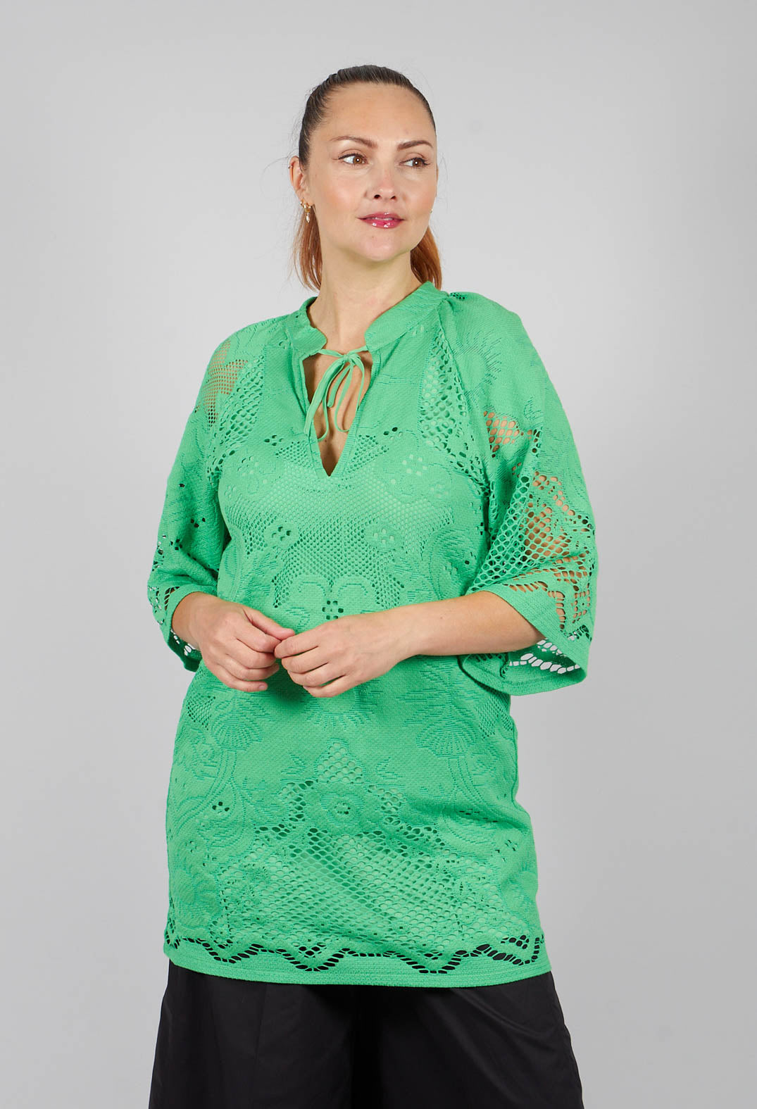 Beatrice B Lace Tunic Dress in Flash Green | Olivia May Beatrice B Lace Tunic Dress in Flash Green | Olivia May