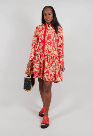 Long Sleeved Shirt Dress in Leo Print