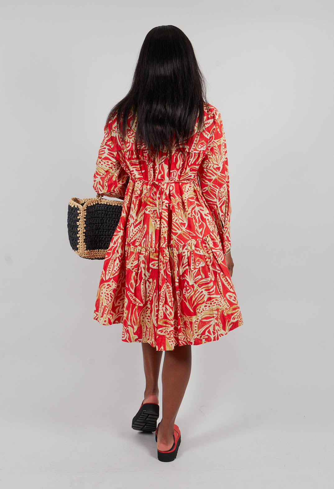 Long Sleeved Shirt Dress in Leo Print