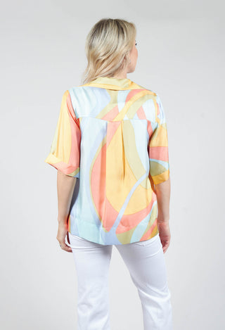 Loose Silk Blouse in Shades Print