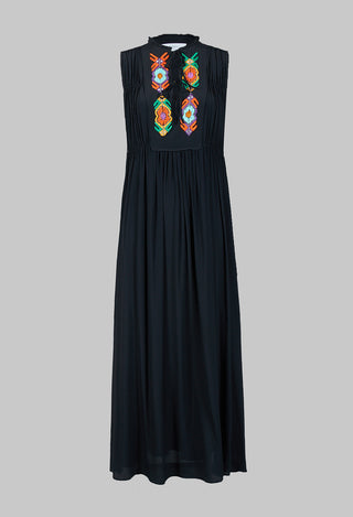 Maxi Dress with Embellished Detail in Black