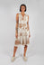 Sleeveless Dress with Lace Overlay in Tan Brown