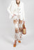 Straight Leg Trousers with Lace Detail in Tan Brown
