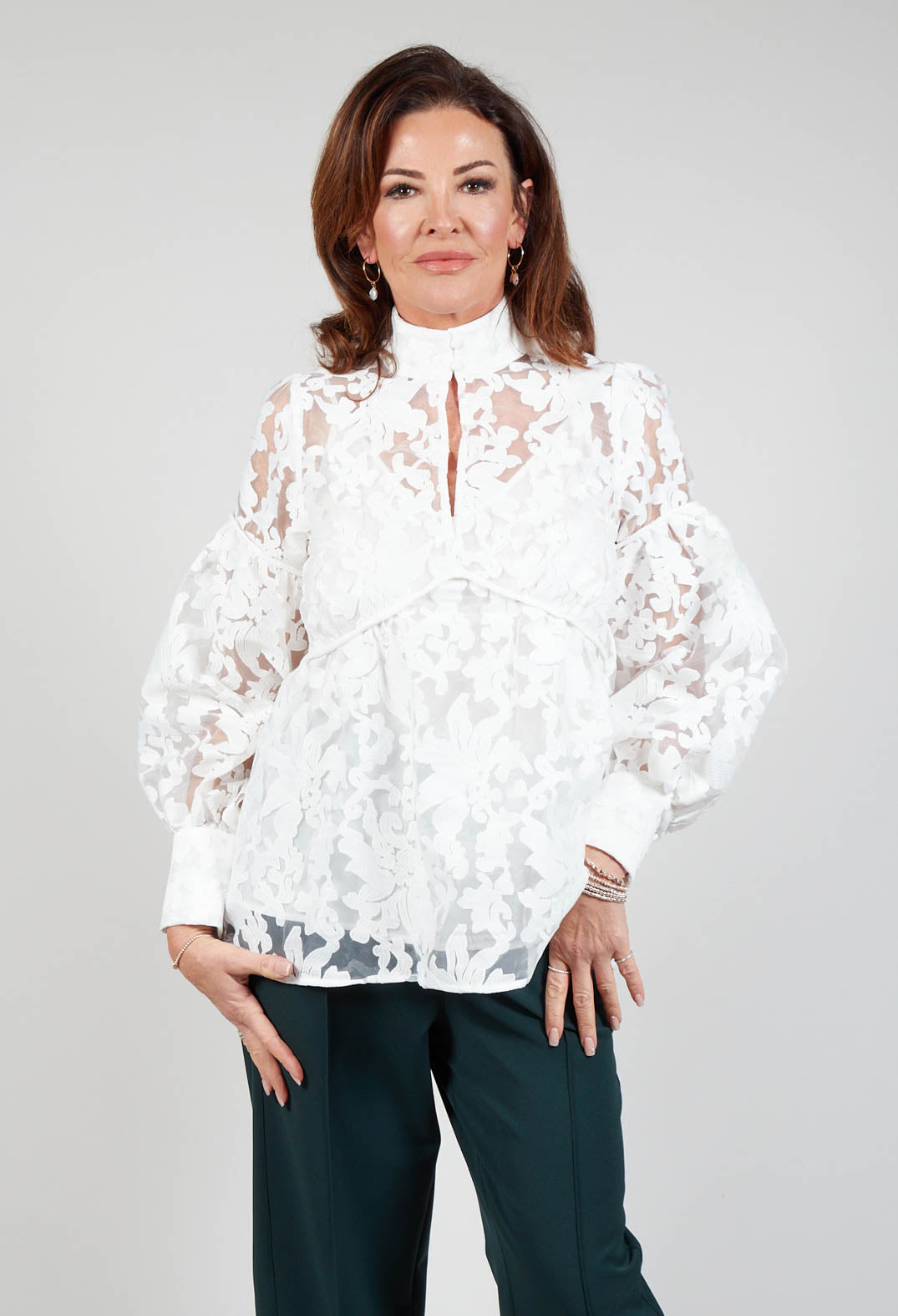 Maxine Blouse in Fleur Natural White