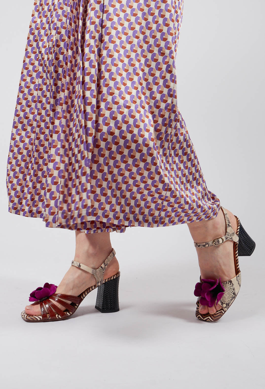 Heeled Sandal with Flower Detail