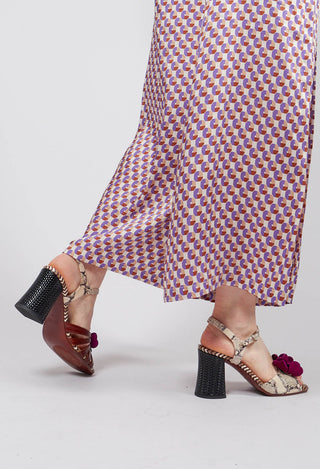 Heeled Sandal with Flower Detail