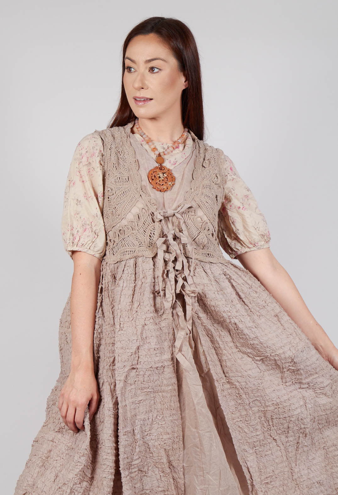 Gustava Dress in Pearl Grey