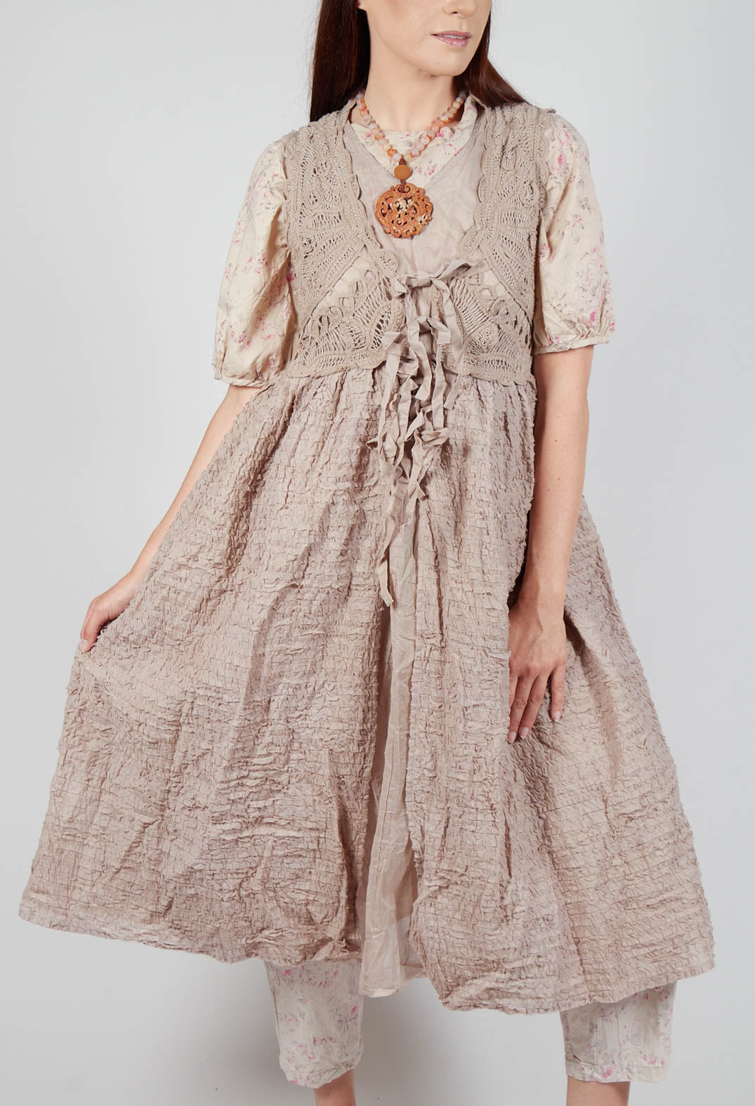 Gustava Dress in Pearl Grey