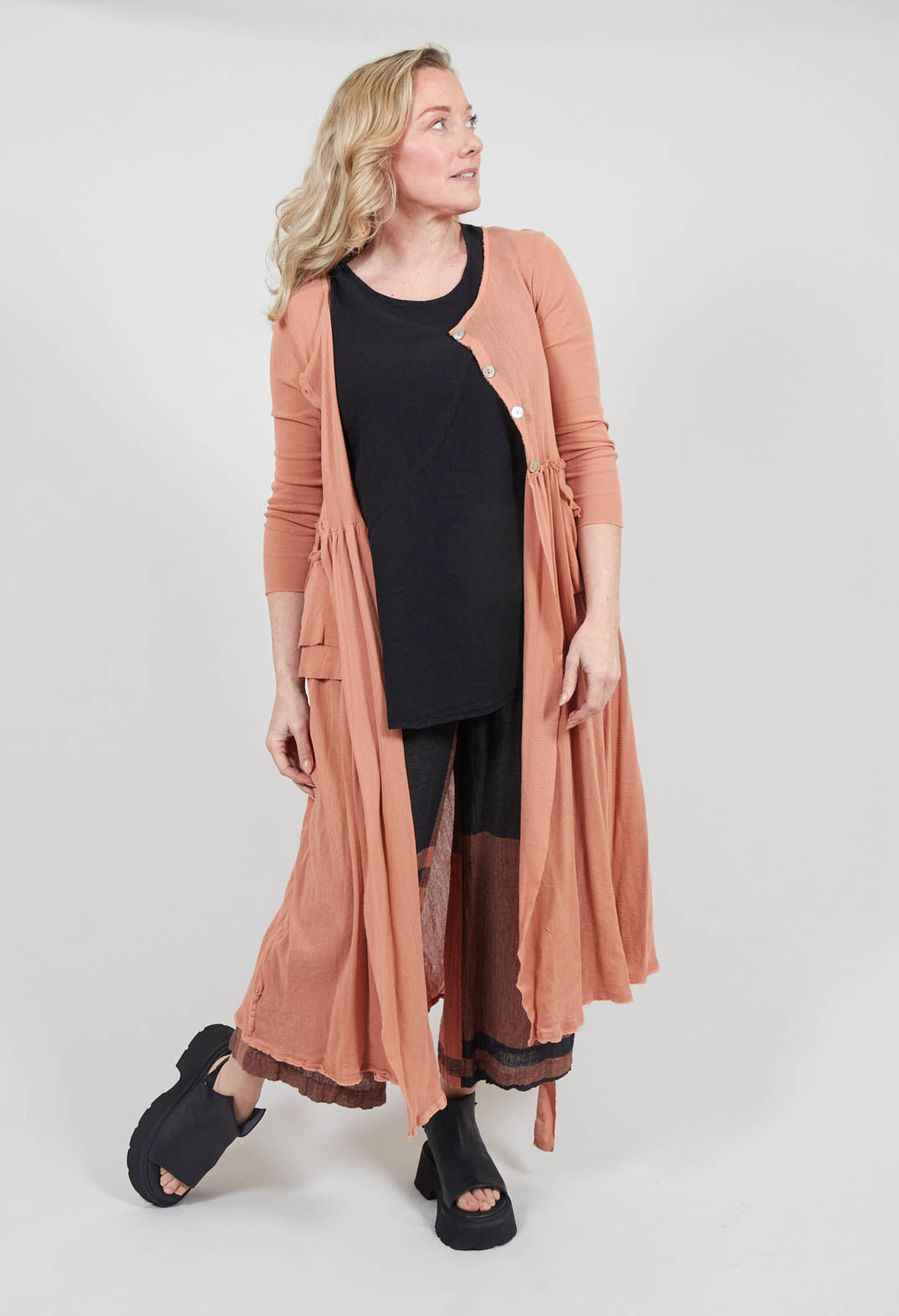Cropped Wide Leg Trousers in Copper