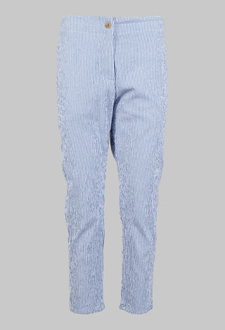 Poly Trousers in Blue Stripes
