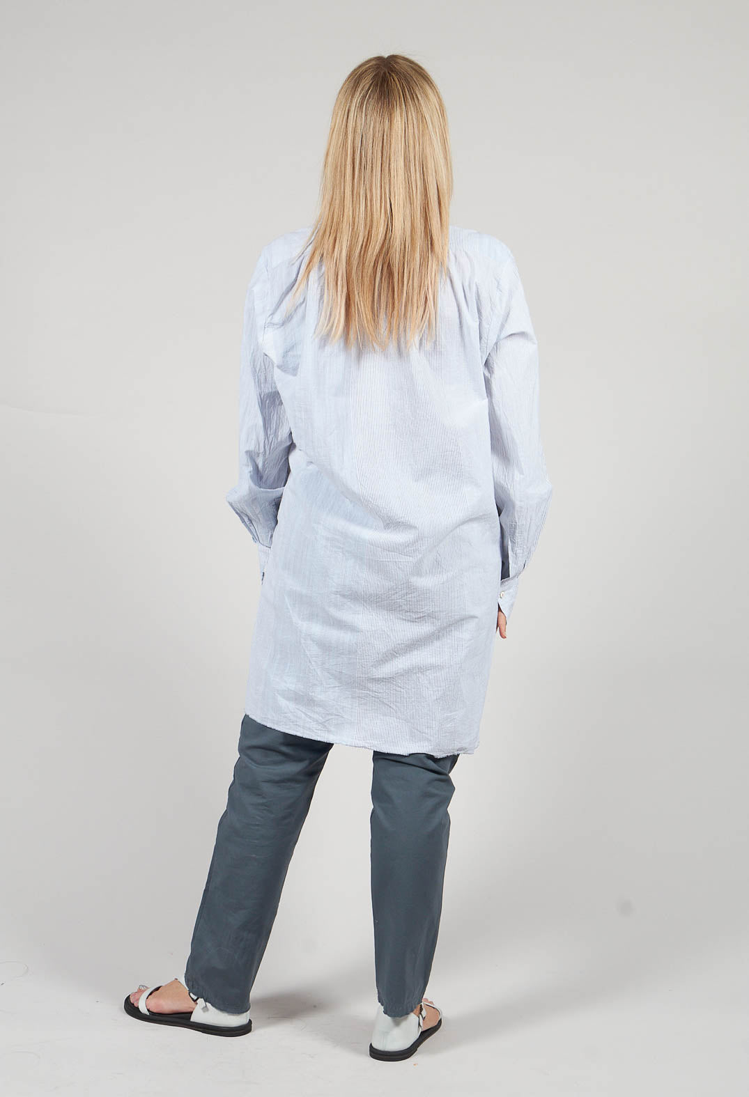 Unisex Charles Shirt in Blue Stripes