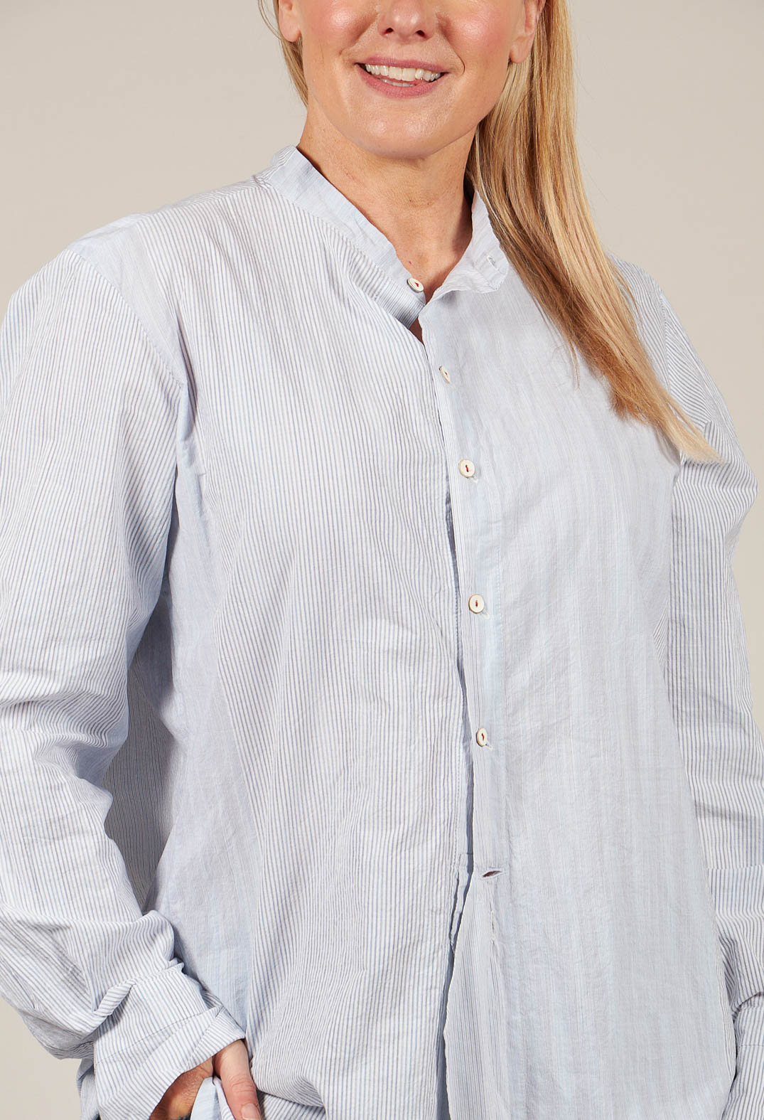 Unisex Charles Shirt in Blue Stripes