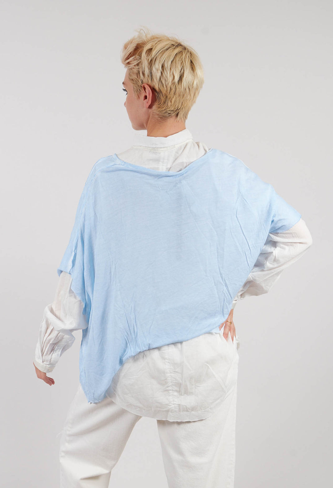 Loose Fit Jersey Top in Icy Blue