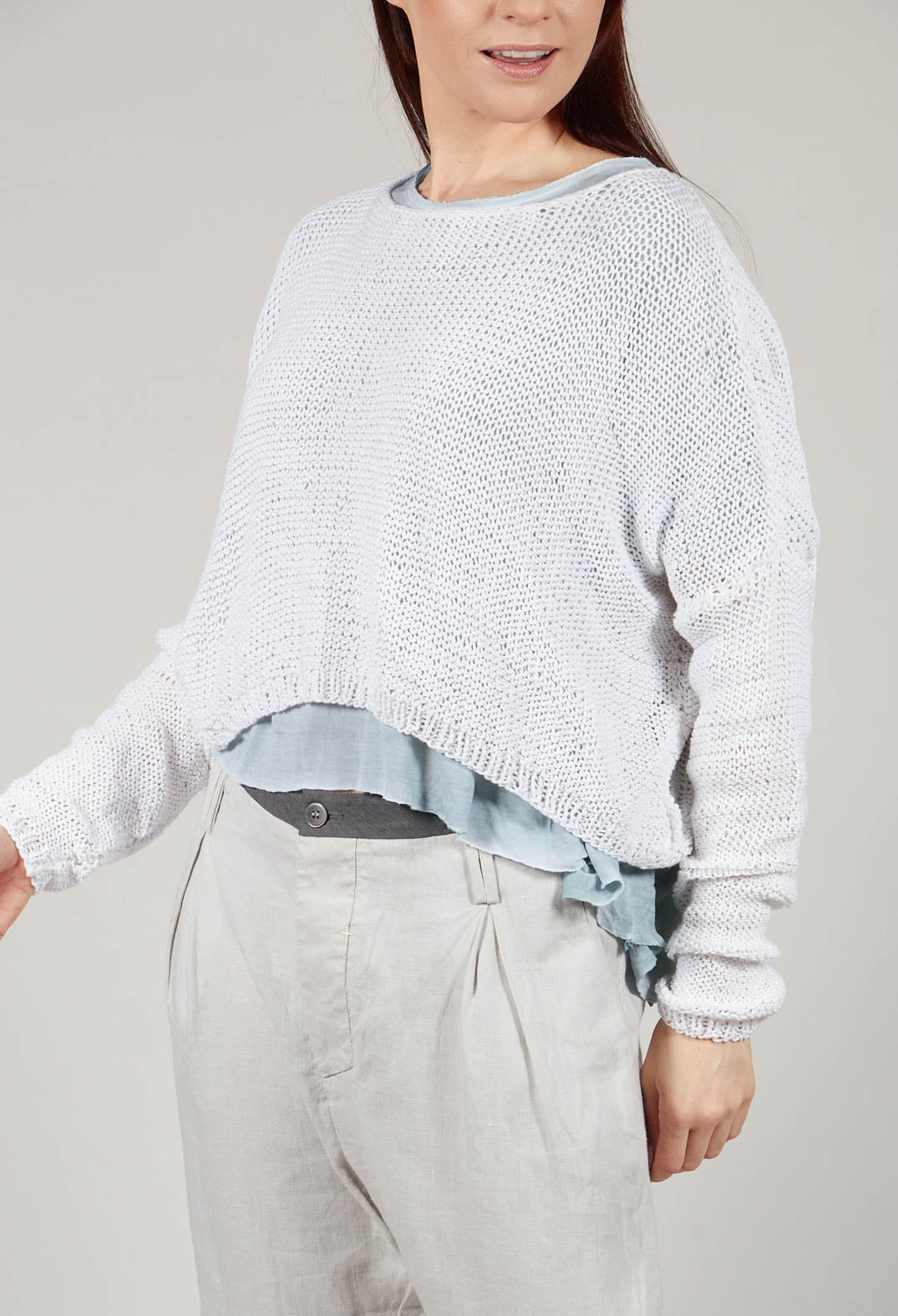 Loose Knit Pullover in Off White