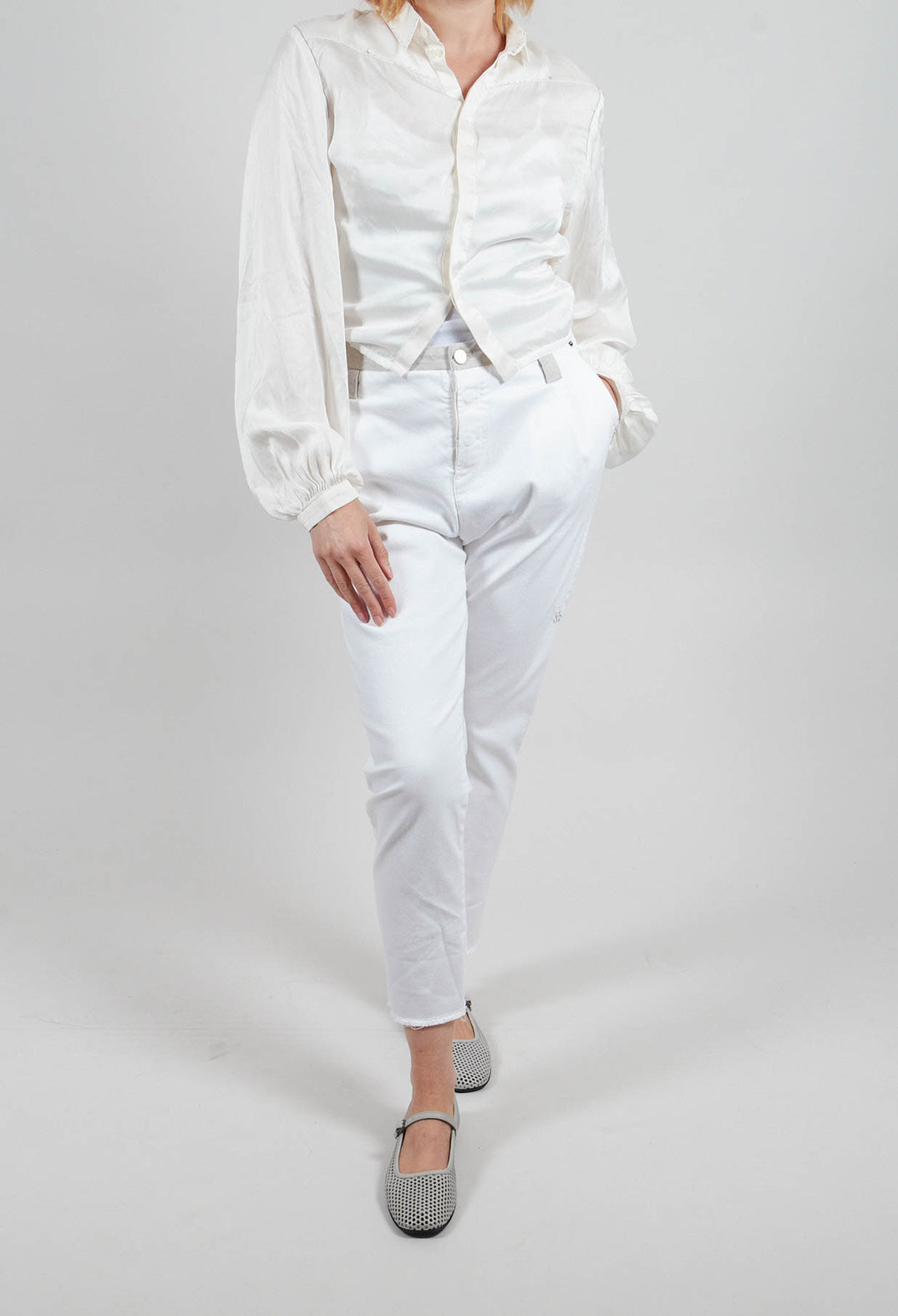 Slim Fit Jeans in Off White