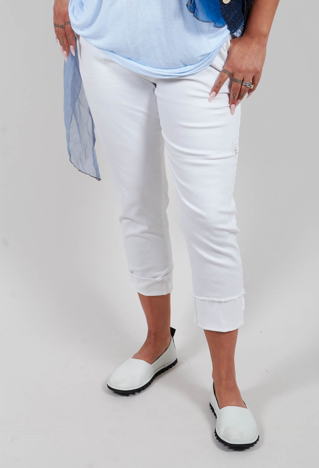 Slim Fit Jeans in Off White