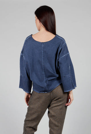 Cropped Pullover in Indigo