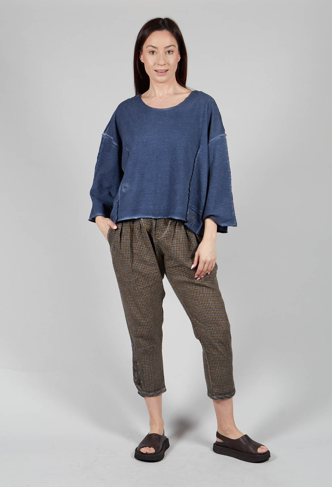 Cropped Pullover in Indigo