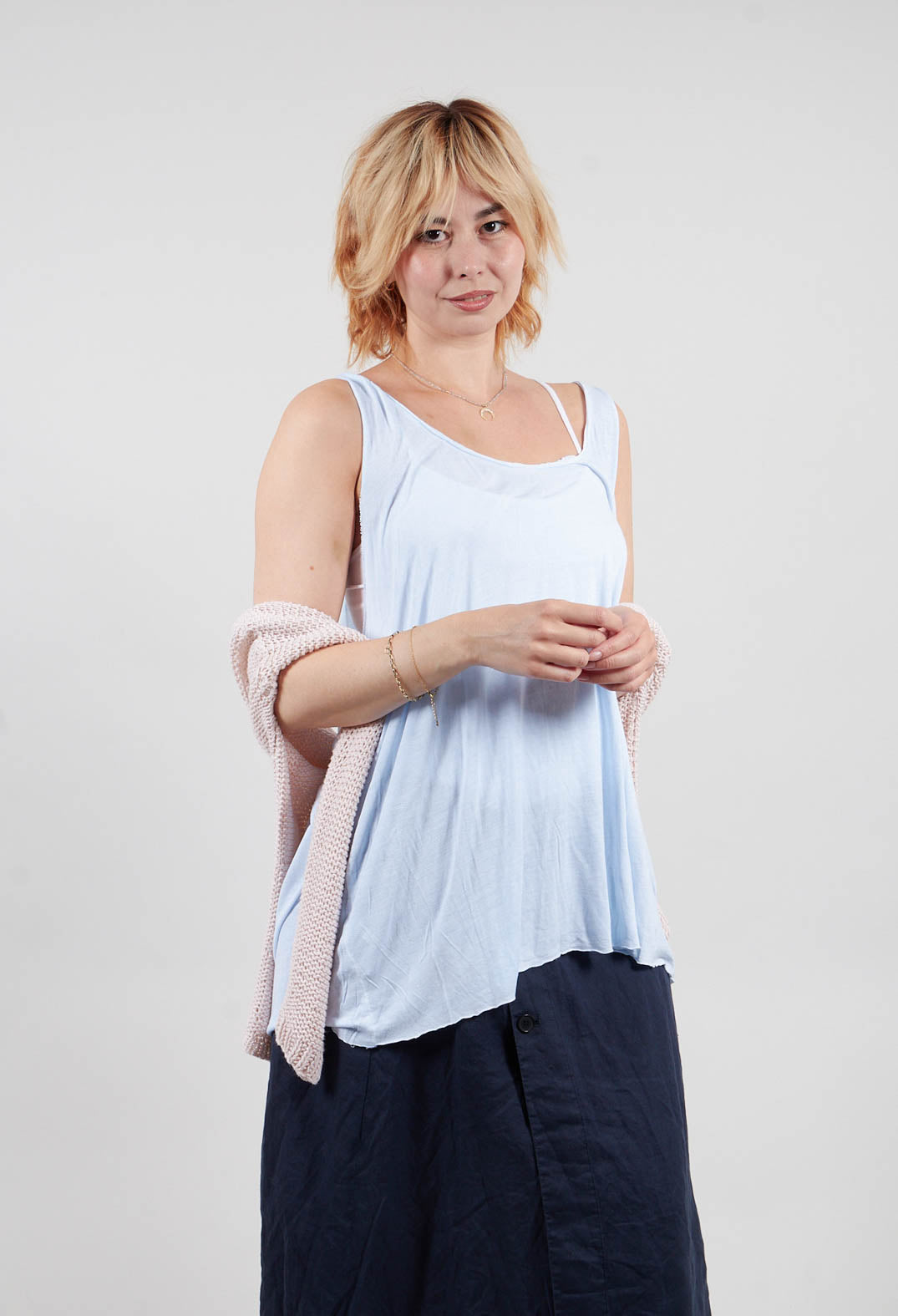 Loose Tank Top in Ice Blue