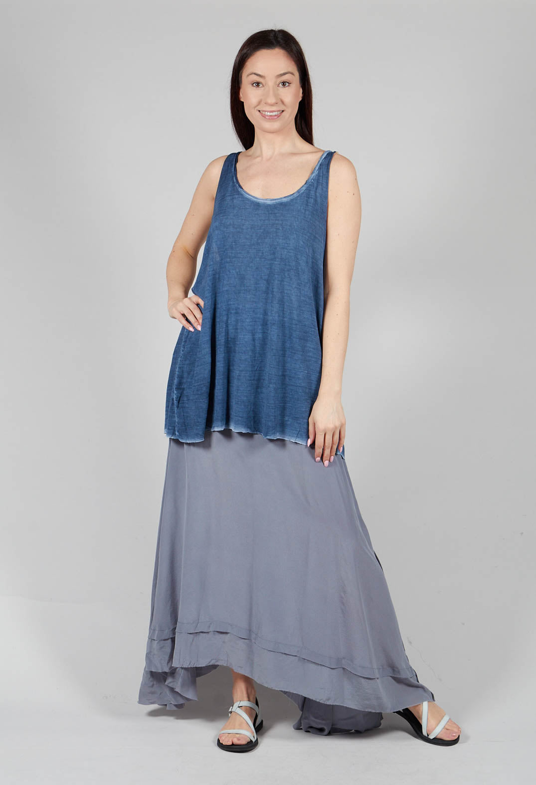 Loose Tank Top in Indigo