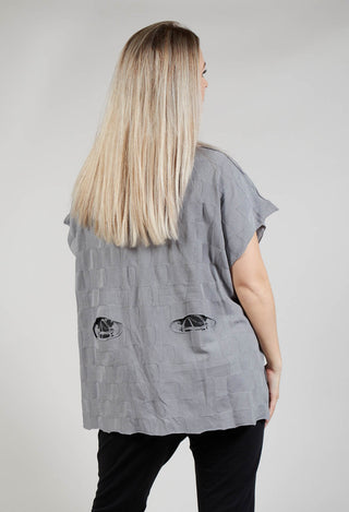 Relaxed Patch Pocket Top in Grey