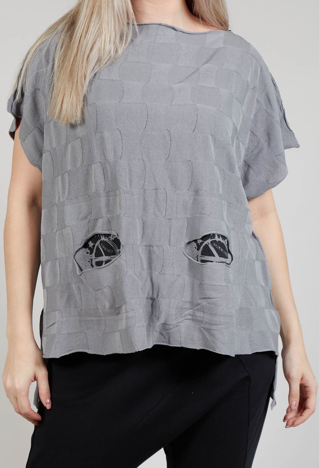 Relaxed Patch Pocket Top in Grey