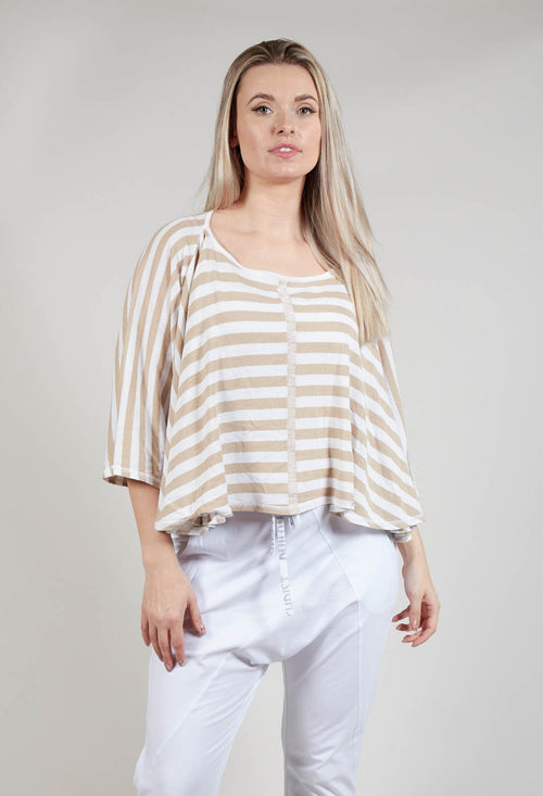 Adjustable Pleat Top in White Sand